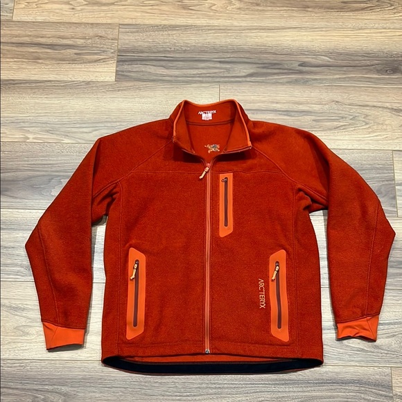 Arcteryx Vintage Polartec Full Zip Fleece Jacket in Red/Orange